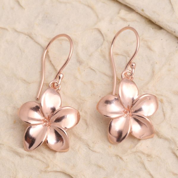 Twinkling Flowers Rose Gold Plated Sterling Silver Floral Dangle Earrings Online now