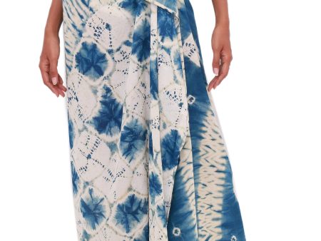 Toya Segara Bliss Wave Motif Tie-Dyed Rayon Sarong from Java on Sale