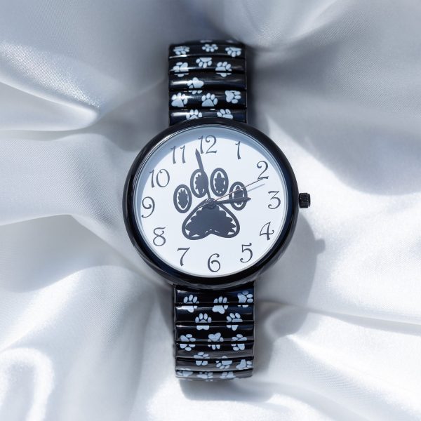 Paw Print Stretch Band Watch Discount