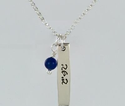 26.2 Courage Sterling Silver & Lapis Necklace For Discount