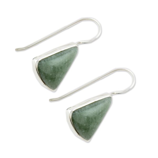 Apple Green Mayan Triangles Apple Green Triangular Jade Earrings from Guatemala Hot on Sale