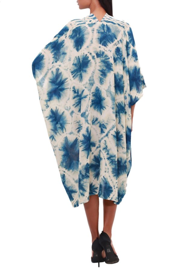 Angin Segara Oceanic Tie-Dyed Rayon Caftan Crafted in Java Cheap