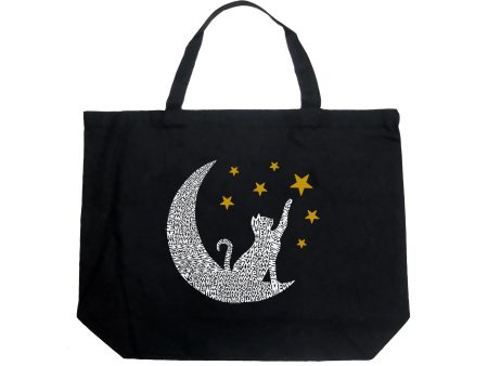 Cat Moon - Large Word Art Tote Bag Online Hot Sale