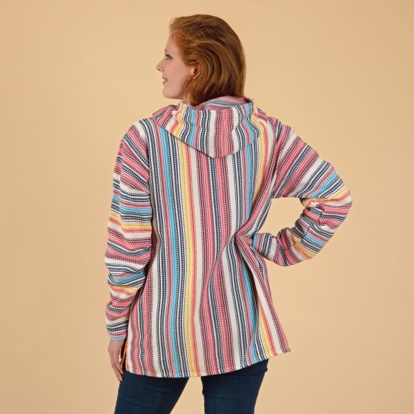 Paw & Flower Striped Baja Hoodie For Discount