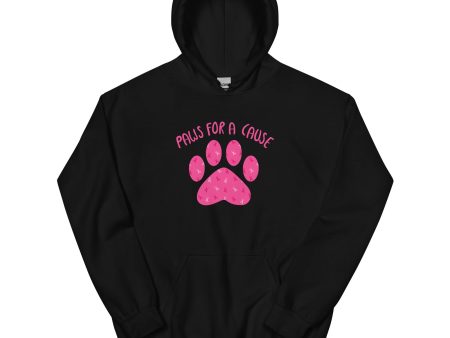 Paws For A Cause Pink Ribbon Paw Print Hoodie Discount