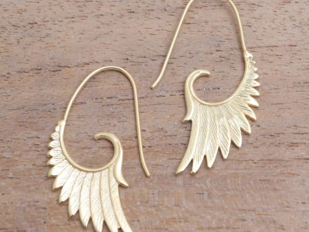 Wings at Dawn 18k Gold Plated Sterling Silver Wing Half-Hoop Earrings Discount