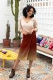 Thanta Degrade in Brown Organic Cotton Knit Wrap Degrade Russet Wrap Skirt from Peru For Cheap