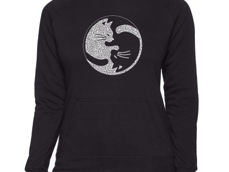 Yin Yang Cat  - Women s Word Art Hooded Sweatshirt Online