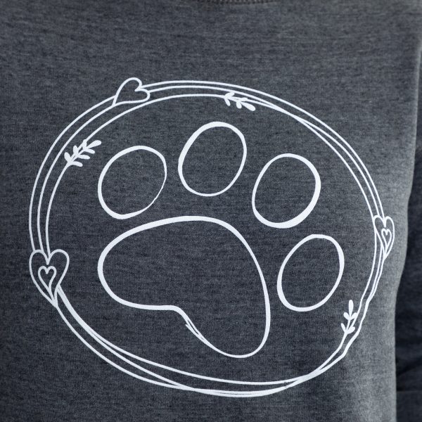 Paw & Hearts Hi-Low Burnout Crew Sweatshirt Hot on Sale