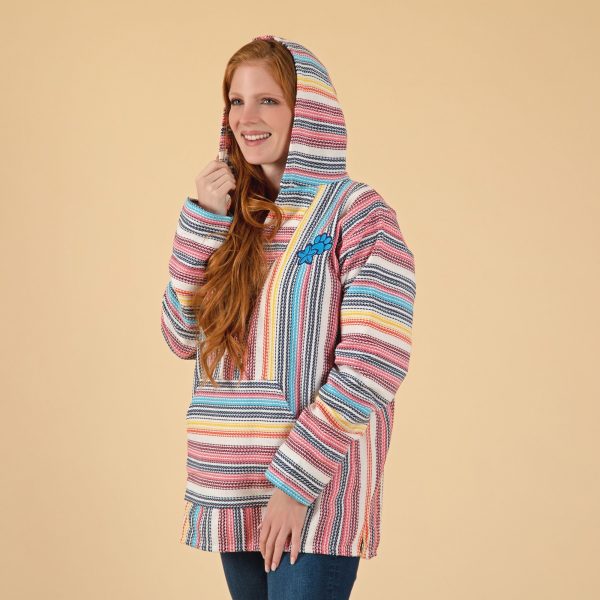 Paw & Flower Striped Baja Hoodie For Discount