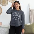 Paw & Hearts Hi-Low Burnout Crew Sweatshirt Hot on Sale