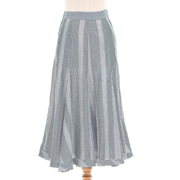 Blue Rain Striped Cotton Skirt from Thailand Supply