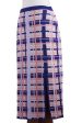 Melon Spring Hand Made Cotton Blend Knit Plaid Maxi Skirt from Peru Discount