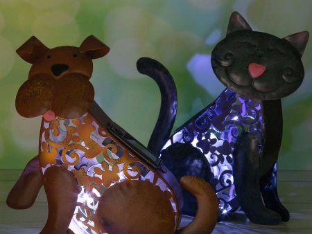 Pet Metal Solar Light Statue Hot on Sale