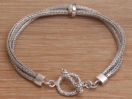 Without End Sterling Silver Double Strand Chain Bracelet from Bali Online