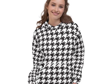 Black Cat Houndstooth Hoodie Discount