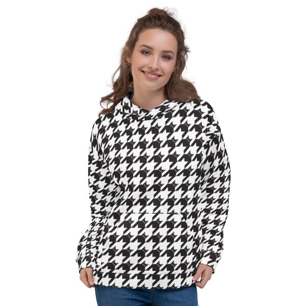 Black Cat Houndstooth Hoodie Discount