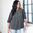 Cold Shoulder Juliet Sleeve Top Hot on Sale