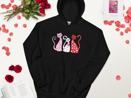 Whimsy Valentine Cats Hoodie Supply