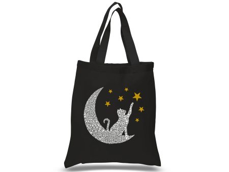 Cat Moon - Small Word Art Tote Bag on Sale