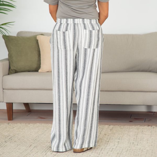 Women s Striped High-Rise Wide-Leg Pants Online now