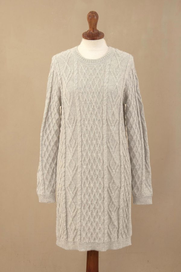 Long Lines in Grey Baby Alpaca Grey Tunic Sweater Dress Online