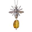 Worker Bee Bee-Themed Amber Pendant Necklace from Mexico For Cheap