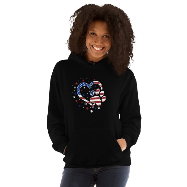 Star Spangled Paw Print Love Hoodie For Discount