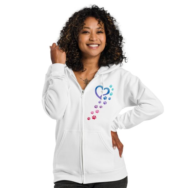 Rainbow Paws To My Heart Heavy Blend Zip Hoodie Sale