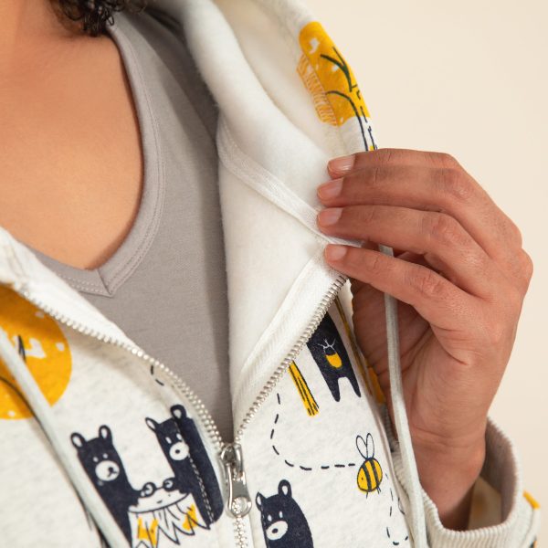 Honey Bear & Bee Zip Up Hoodie Online Hot Sale