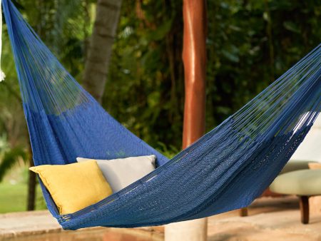 Uxmal Navy Blue Cotton Rope Hammock (Triple) For Cheap