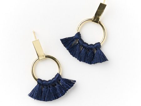 Danu Earrings - Navy Hoop Online Sale