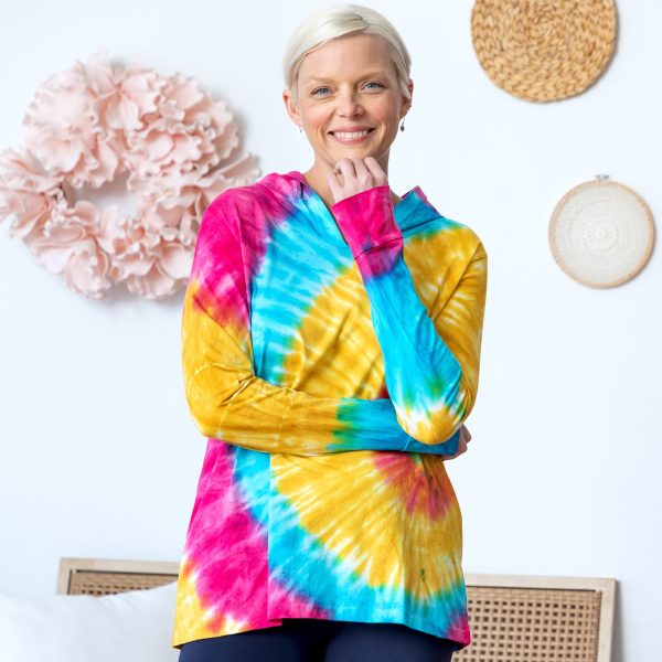 Rainbow Tie-Dye Hooded Tunic Discount