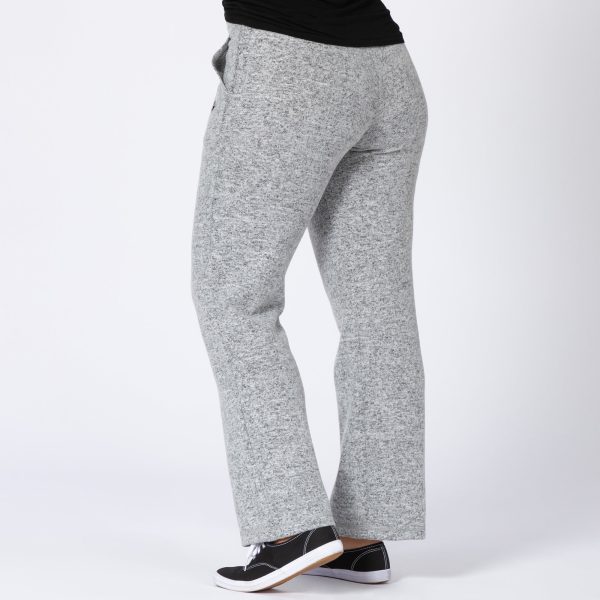 Heather Gray Paw Print Drawstring Knit Pants Hot on Sale