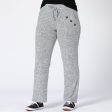 Heather Gray Paw Print Drawstring Knit Pants Hot on Sale