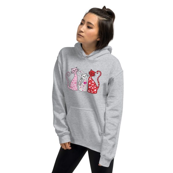 Whimsy Valentine Cats Hoodie Supply