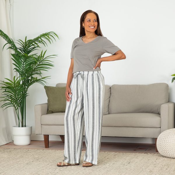 Women s Striped High-Rise Wide-Leg Pants Online now