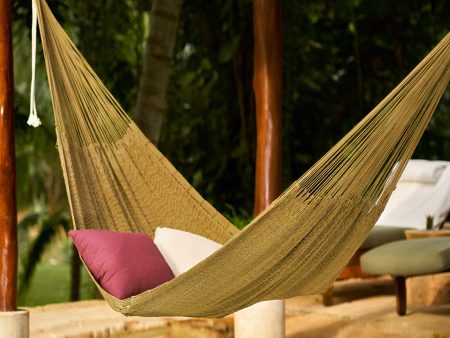 Uxmal Olive Hand Woven Green Cotton Hammock (Double) Online now