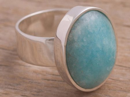 Amazonite Encounter Hand Made Peruvian Sterling Silver Amazonite Cocktail Ring For Discount