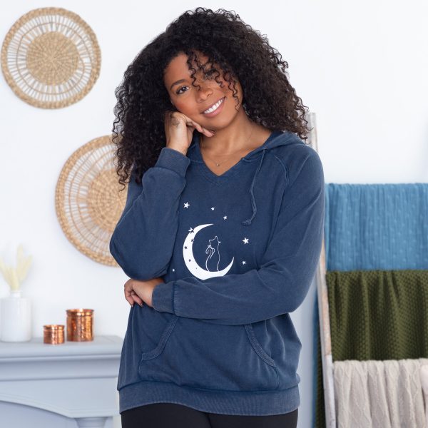 Pet & Moon Mineral Wash Hoodie For Sale