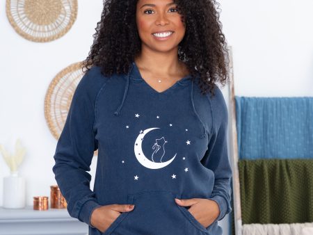 Pet & Moon Mineral Wash Hoodie For Sale