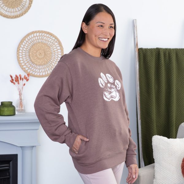 Brushed Paw Crew Sweatshirt with Side Pockets For Cheap