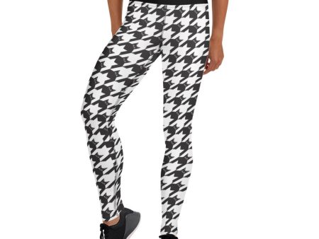 Black Cat Houndstooth Leggings Supply