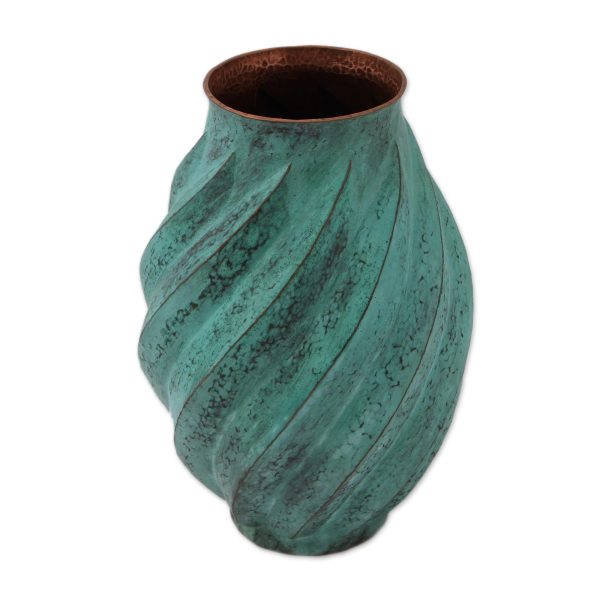 Antique Spirals Spiral Motif Copper Vase from Mexico Online Hot Sale