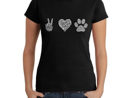 Peace Love Dogs  - Women s Word Art T-Shirt Online