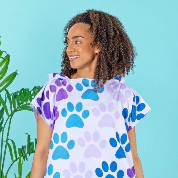 Paw Print Beach Towel Poncho Online Sale