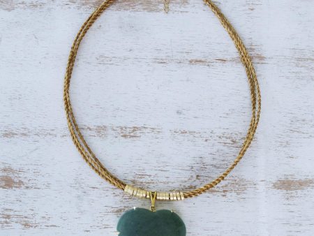 Whole Heart Golden Grass Necklace with Green Quartz For Discount