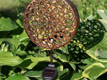 Bronze Flower Solar Garden Stake Sale