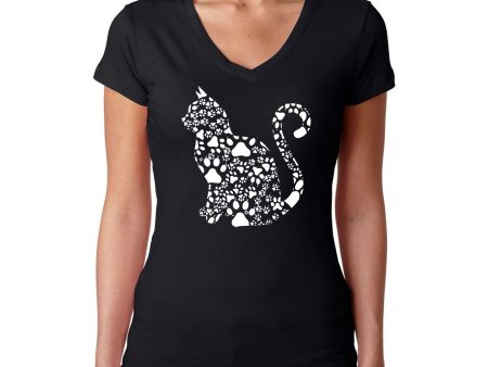 Cat Claws - Women s Word Art V-Neck T-Shirt Online