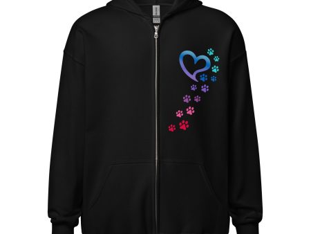 Rainbow Paws To My Heart Heavy Blend Zip Hoodie Sale